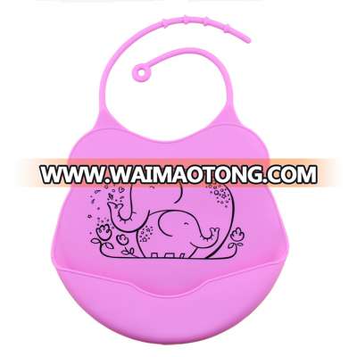 Washable plastic cute cartoon custom design drool baby bib