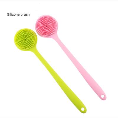 New silicone bath brush back body brush long handle massager silicone brush