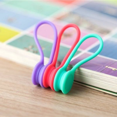 Factory Low Price Removable Self Locking Twist Lock Elastic Magic Silicone Cable Tie With Label