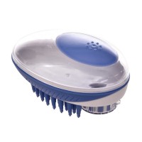 2 in 1 Pet Brush Bath Massage Brush,Shampoo Dispenser for Pet Grooming Deshedding Soft Silicone Bristles Perfect for Washing