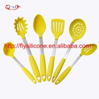 silicone cooking tool sets include scoop/spoon/knife/fork/scraper/brush/tongs in time limit rush to purchase and cheap price