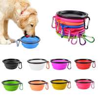 Fangjuu Free sample available Plastic Collapsible new design 350ml foldable water Silicone dog pet food feeding bowl